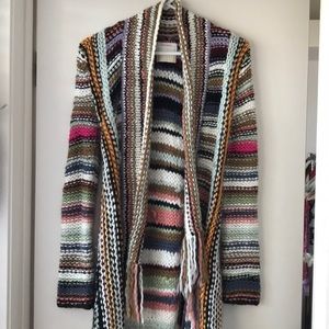 Knitted long sleeve long length sweater